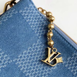 LV Vagabond Hobo 38cm Blue Cotton with 3D Damier Denim GHW