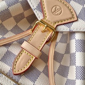 LV Montsouris PM Backpack Beige Damier Azur Pattern Canvas GHW