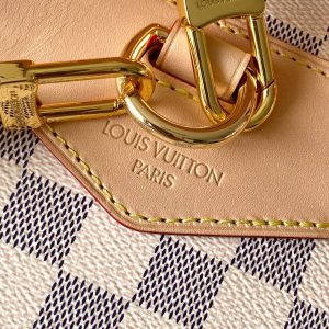 LV Montsouris PM Backpack Beige Damier Azur Pattern Canvas GHW