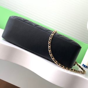 Chanel 2025 Camera 24cm Bag Black Quilted Leather 320975