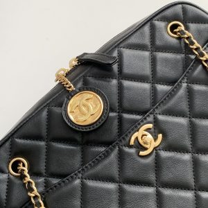 Chanel 2025 Camera 24cm Bag Black Quilted Leather 320975