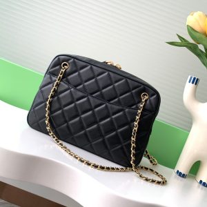 Chanel 2025 Camera 24cm Bag Black Quilted Leather 320975