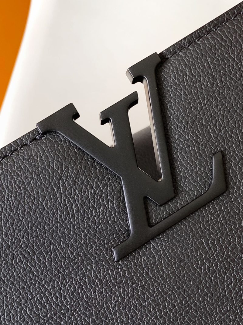 CAPUCINES GM 38CM ALL BLACK TAURILLON LEATHER 252015