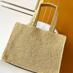 Summer Shopper Tote MM Beige Raffia & Cowhide