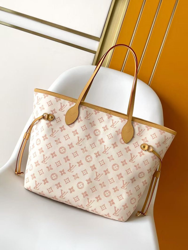 LV M27521 Neverfull MM Bag Camel White Monogram Origine Canvas