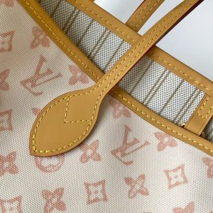LV M27521 Neverfull MM Bag Camel White Monogram Origine Canvas