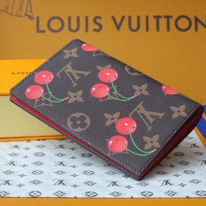 LV x TM Passport Cover Brown Monogram Canvas With Cherry Motif