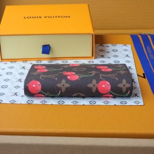 LV x TM Passport Cover Brown Monogram Canvas With Cherry Motif