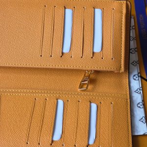 LV Brazza Wallet Dark Blue Teal Green Cowhide
