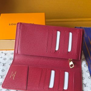 LV Brazza Wallet Red Black Cowhide