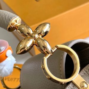 CAPUCINES BB 27 DARK BEIGE TAURILLON GOLD HARDWARE