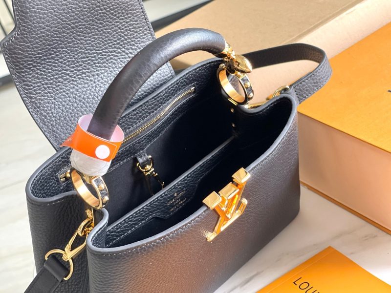 img_30231aca_20240703_a1719993938880_0777_jpg CAPUCINES BB 27 BLACK TAURILLON GOLD HARDWARE