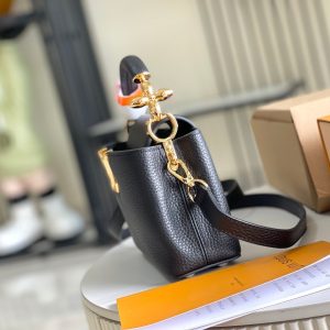 CAPUCINES MINI 21 BLACK TAURILLON GOLD HARDWARE