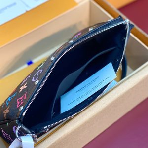 LV x TM Pochette Accessoires 22cm Black Muticolor Monogram Canvas