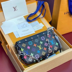 LV x TM Pochette Accessoires 22cm Black Muticolor Monogram Canvas