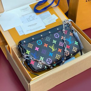 LV x TM Pochette Accessoires 22cm Black Muticolor Monogram Canvas