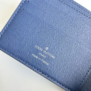 LV Multiple Wallet Black Blue Taiga Cowhide 221440
