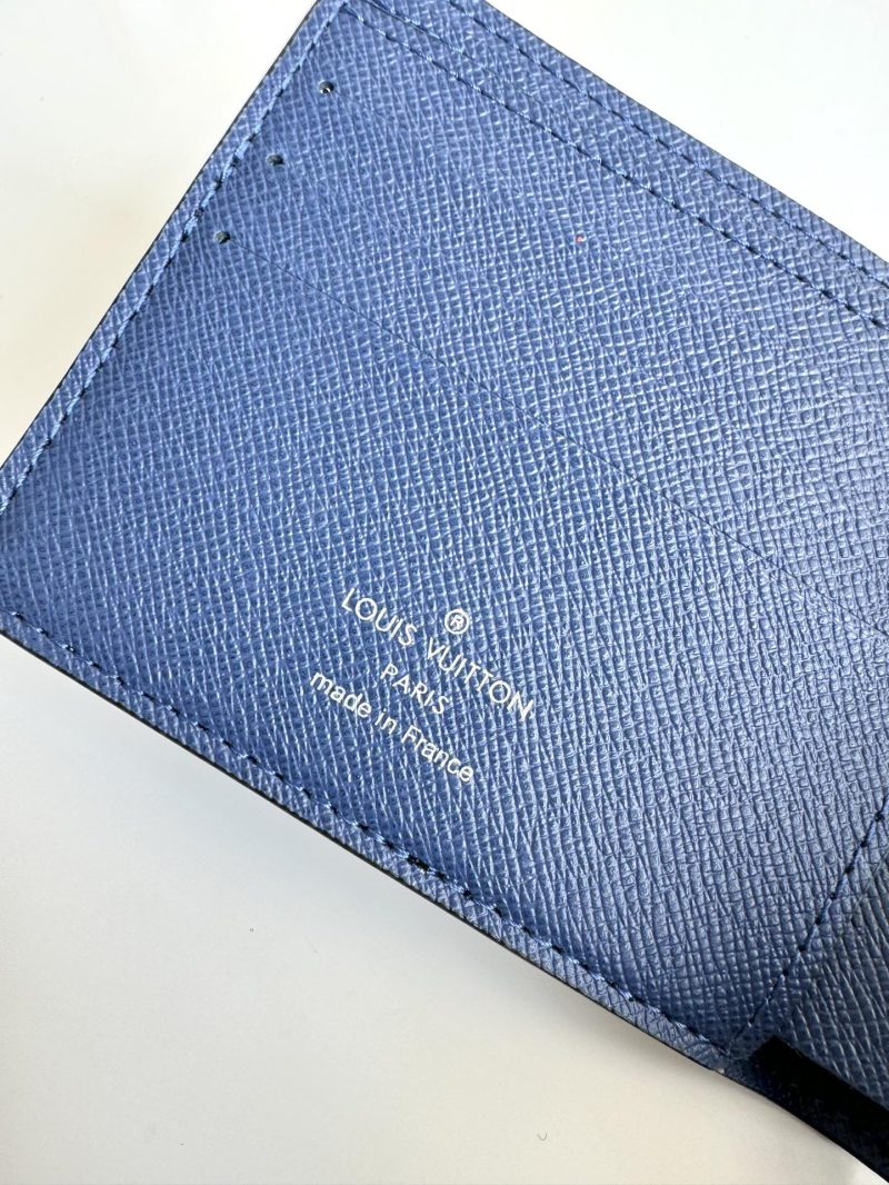 LV Multiple Wallet Black Blue Taiga Cowhide 221440