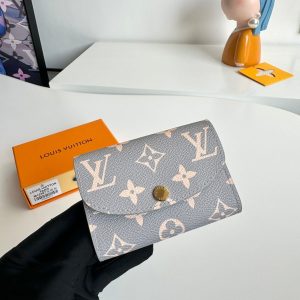 LV 24 Rosalie Coin Purse Trianon Gray Canvas GHW 221287