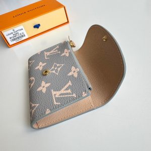 LV 24 Rosalie Coin Purse Trianon Gray Canvas GHW 221287