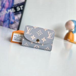 LV 24 Rosalie Coin Purse Trianon Gray Canvas GHW 221287