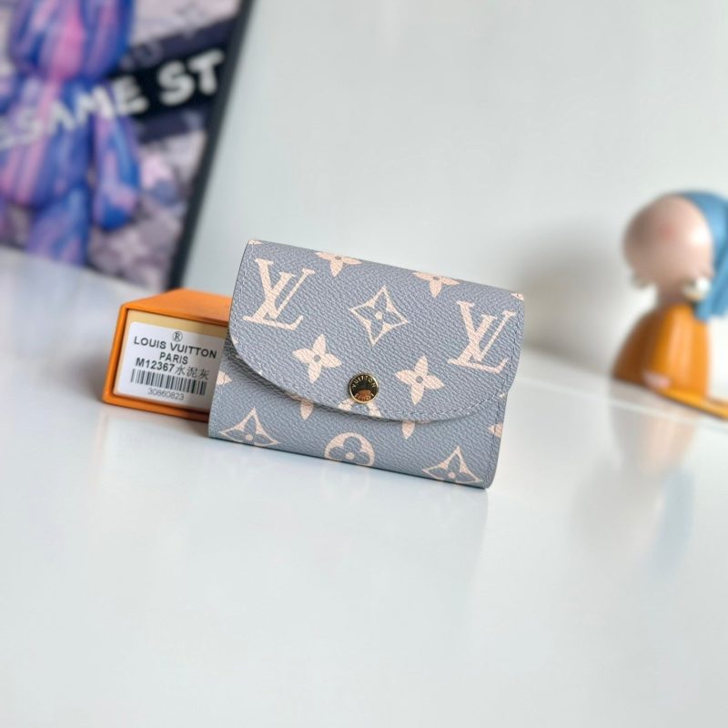 LV 24 Rosalie Coin Purse Trianon Gray Canvas GHW 221287