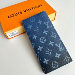 LV Brazza Navy Blue Monogram Gradient Canvas 221312