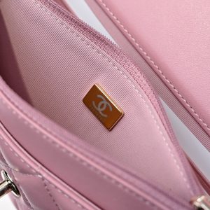 CC 24K Woc Top Handle 19cm Pink Lambskin Light Gold Hardware