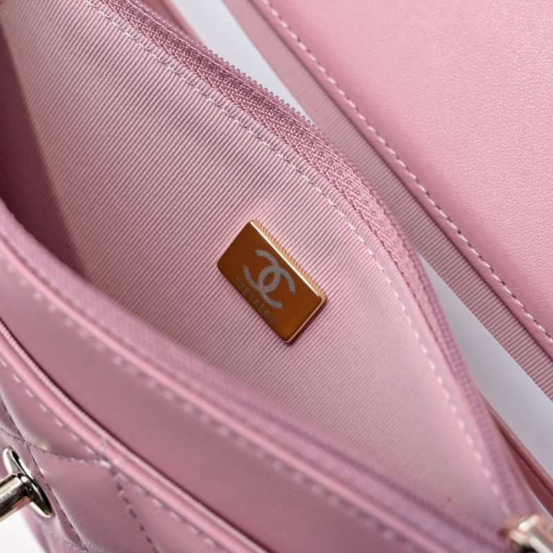 CC 24K Woc Top Handle 19cm Pink Lambskin Light Gold Hardware