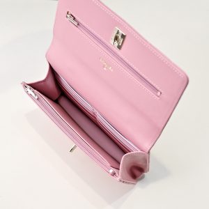 CC 24K Woc Top Handle 19cm Pink Lambskin Light Gold Hardware