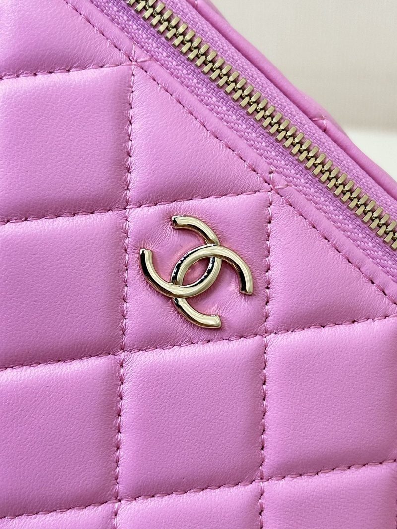 vanity shoulder bag top handle 17cm pink green lambskin