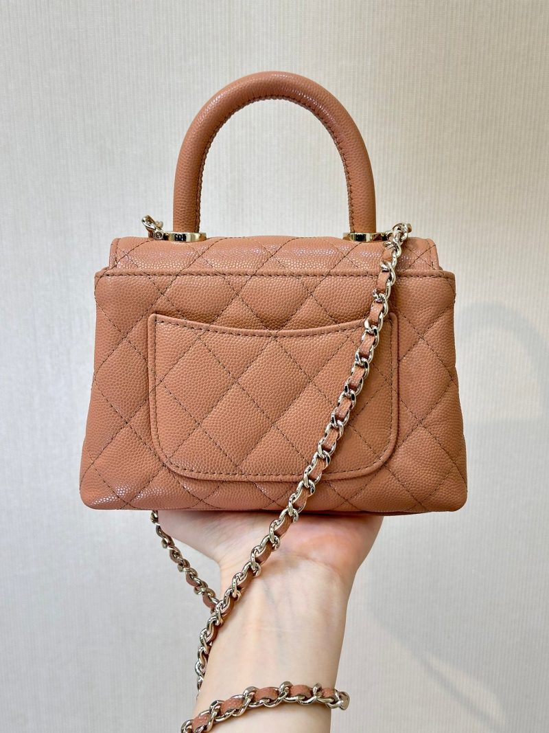 img_4072b1f8_20241111_i1731311273_3706_9_jpg CC 24K Coco Handle Nano 14.5cm Begie Grained Calfskin Gold Hardware