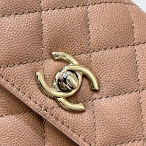 img_4072b1f8_20241111_i1731311273_4617_8_jpg CC 24K Coco Handle Nano 14.5cm Begie Grained Calfskin Gold Hardware