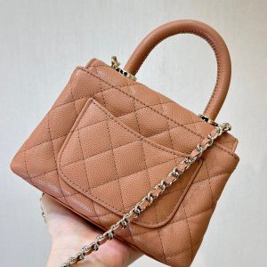 img_4072b1f8_20241111_i1731311273_6922_7_jpg CC 24K Coco Handle Nano 14.5cm Begie Grained Calfskin Gold Hardware