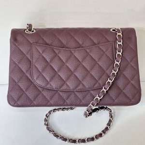 CLASSIC FLAP 23CM BURGUNDY CAVIAR LIGHT GOLD HARDWARE