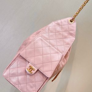 CC 25C Hobo Bags 40cm Pink Grained Calfskin