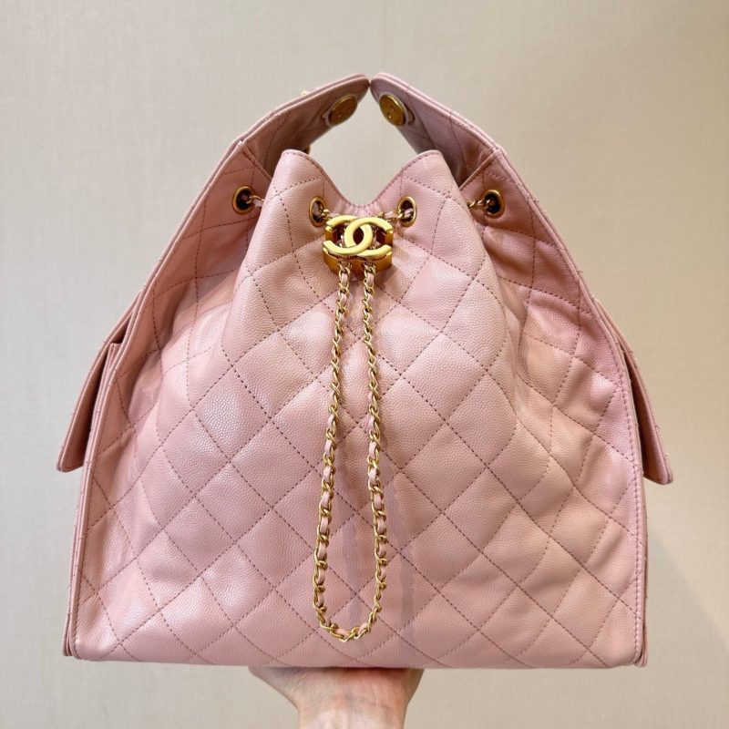 CC 25C Hobo Bags 40cm Pink Grained Calfskin