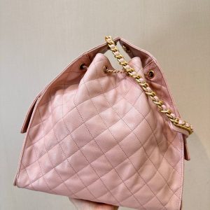 CC 25C Hobo Bags 40cm Pink Grained Calfskin