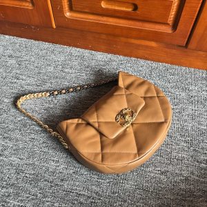 HOBO BAG 23 IN BRONZE BROWN LAMBSKIN GOLD MIX SILVER HARDWARE