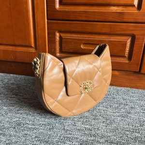 HOBO BAG 23 IN BRONZE BROWN LAMBSKIN GOLD MIX SILVER HARDWARE