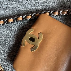 HOBO BAG 23 IN BRONZE BROWN LAMBSKIN GOLD MIX SILVER HARDWARE