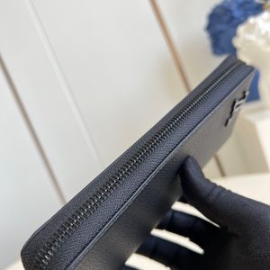 ZIPPY VERTICAL AEROGRAM WALLET 20CM BLACK CALFSKIN