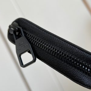 ZIPPY VERTICAL AEROGRAM WALLET 20CM BLACK CALFSKIN