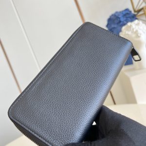ZIPPY VERTICAL AEROGRAM WALLET 20CM BLACK CALFSKIN