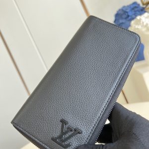 ZIPPY VERTICAL AEROGRAM WALLET 20CM BLACK CALFSKIN