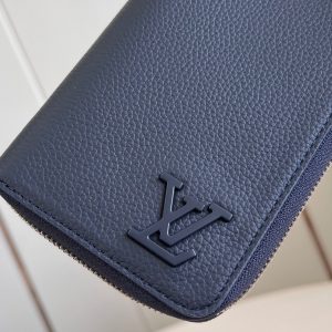 ZIPPY VERTICAL AEROGRAM WALLET 20CM BLUE CALFSKIN
