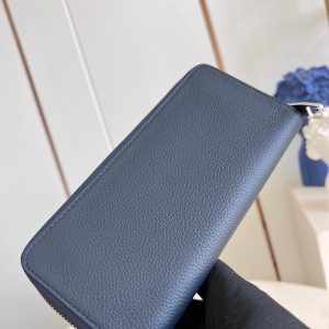 ZIPPY VERTICAL AEROGRAM WALLET 20CM BLUE CALFSKIN