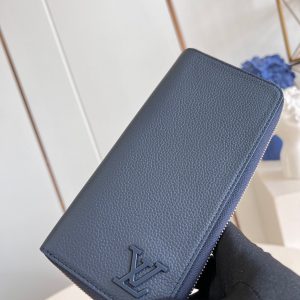 ZIPPY VERTICAL AEROGRAM WALLET 20CM BLUE CALFSKIN