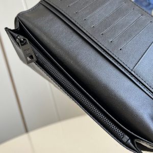 BRAZZA WALLET AEROGRAM 19CM BLACK CALFSKIN