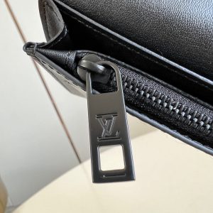 BRAZZA WALLET AEROGRAM 19CM BLACK CALFSKIN